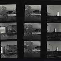 B+W negative contact sheet of images of Hoboken taken by John Conn. no date, [1976].