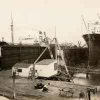 Image: S.S. Exermont and S.S. American Banker, United Dry Docks, no date, ca. 1932-40..