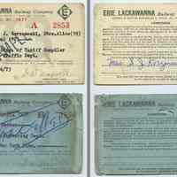 Pass, railroad, 2: Erie Lackawanna Railway Co., good for years 1973-1977. One for employee