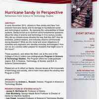 File with documents collected from Hurricane Sandy in Perspective, Seminar at Stevens Institute of Technology, Hoboken, Nov. 28, 2012.