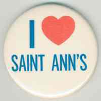 Button: I Love (heart rebus) Saint Ann