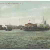 Postcard: Hamburg-American Line Piers, Hoboken, N.J. Postmarked August 5, 1908.