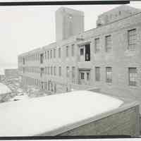 B+W photo of buildings, interiors and exteriors, of the Bethlehem Steel Shipyard, Hoboken Division, no date (ca 1990.)