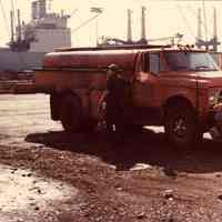 Digital scan of color photo of Bethlehem Steel Hoboken Shipyard, Hoboken, no date, circa 1970-1980.