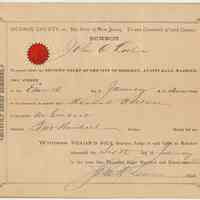 Court Summon: John O. Loener, 841 Bloomfield St., Hoboken, Jan. 6, 1892.