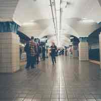          Digital image of color photo of interior of the Grove Street PATH station, Jersey City, N.J., Oct., 1999. picture number 1
   