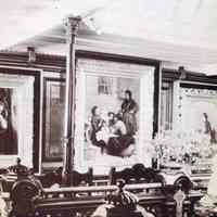 Digital reference image of printed photo, "The Grand Stairway of the Hudson River Steamer Albany, Fall of 1900."