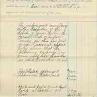 First current account of Mary Henry Miller, Executrix of the Estate of James Miller, no date, ca. Oct. 1909