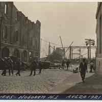 Postcard: [1921 pier fire.] Fire Pier 5, Hoboken, N.J. Aug 24 1921. 1921; unposted.