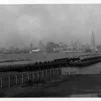 B+W photos, 2, of Hoboken waterfront, no date, circa 1960s.