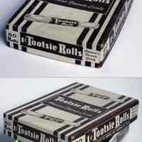 Tootsie Rolls, box for 60 rolls, with game on bottom; manufactured by the Sweets Company of America, Hoboken, N.J.