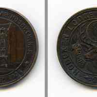 Coin, commemorative: Hoboken Lodge B.P.O. Elks No. 74; Dedication of Home, Hoboken, N.J. June 16, 1906.