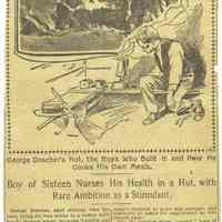 Newspaper clipping from album of article "Vows to Free Sister from Charity Chains" from an unidentified newspaper, (N.Y.?), August 11, 1902.
