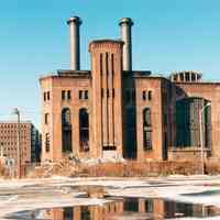          Digital image of color photo of the exterior of the former Hudson & Manhattan Rail Road powerhouse, Jersey City, February, 1999. picture number 1
   