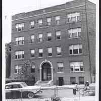 B&W photo of apartment building at 65 Summit Avenue, Jersey City.