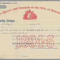 Unissued City of Hoboken License for 1894-95 expiring the first Monday of June, 1895, Hoboken, 1894.