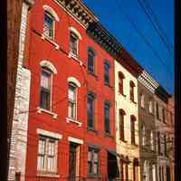          Color slide of eye-level view of row houses on an unidentified street, possibly Bloomfield picture number 1
   