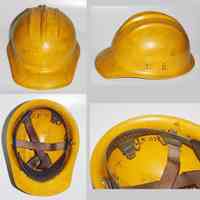 Hard hat belonging to longshoreman Donald Red Barrett of Hoboken. N.d., used ca. 1960s-1970s.