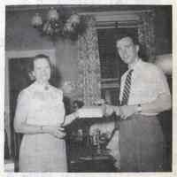          detail photo right center: Heimbruch & Dr. Conrad Biber receiving 1st place
   