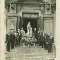 B+W photo of the exterior of St. Ann