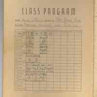          inside front cover - class program (schedule)
   