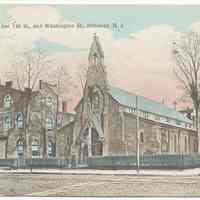 Postcard: Trinity Church cor. 7th St. and Washington St., Hoboken, N.J. Postmarked Aug. 22, 1910.