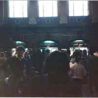 Color photo of the NJ Transit Train Festival, Hoboken 1989.