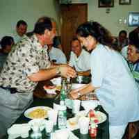 Color photo of the interior of the Monte San Giacomo Democratic Club, Inc. at 531 Adams St., during a Museum visit, Hoboken, July 9, 2000.