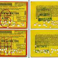 Tickets, 2: Restricted Monthly Commutation Ticket for D.L. & W. Railroad between Mountain View & N.Y., June; Nov. 1953.