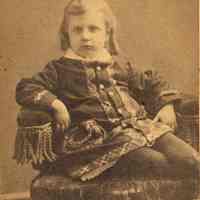 Carte-de-visite: unknown boy or girl posed in studio, Hoboken, n.d., ca. 1870-1892.