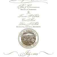 Program for the Inaugural Ceremonies of the Mayor of Hoboken & City Council Members, Hoboken, July 1, 2009.