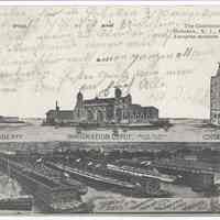 Postcard: Statue of Liberty...Continental Hotel, Hoboken, New Jersey. Steamship Piers ... Postmarked April 22, 1907.