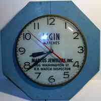          Advertising wall clock used in Marcus Jewelers, Inc. 106 Washington St., Hoboken, no date, from the early 1940's to early 1950's. picture number 3
   