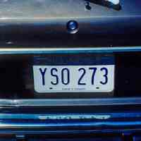 Slides: 41 color transparencies of license plates, Hoboken & NYC, ca.1983-1984.