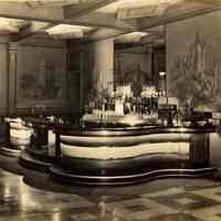 Black-and-white photo of the Castle Bar in the Union Club, Hoboken, no date, ca. 1950-1955.