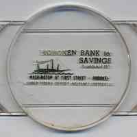 Coin tray holder: Hoboken Bank for Savings, Washington at First St., Hoboken. N.d., ca. 1965-1972.