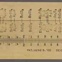          detail front, center with manufacturer's marks, patent dates
   