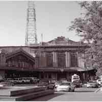 Digital b+w image of Hoboken Terminal north facade, waiting room, Hoboken, no date, [2004].