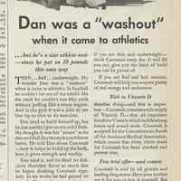 Ad, Cocomalt: Dan was a "washout" when it came to athetics. By R.B. Davis Co., Hoboken; in The American Boy, Feb. 1933