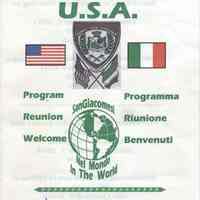 Program for Monte San Giacomo Club annual ceremony and blessing of the Statue, Hoboken, October 6-20, 2001.