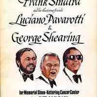 Program, souvenir: Frank Sinatra...Luciano Pavarotti & George Shearing for Memorial Sloan-Kettering Cancer Center. Radio City..., Jan. 24, 1982.