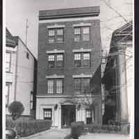 B&W photo of apartment building at 40 Booraem Avenue, Jersey City.