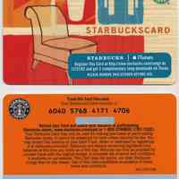 Debit card: Starbuckscard from Starbucks Coffee, 12th and Hudson Streets, Hoboken, (2007.)