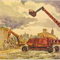 Postcard: Water, Paper, Color: My Hoboken Perspective. The Watercolor Series by Ray Guzman. HHM exhibit, Nov. - Dec., 2006.