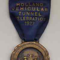 Ribbon badge with medallion: General Committee, Holland Vehicular Tunnel Celebration 1927.