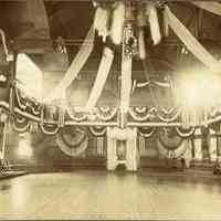 Sepia-tone photo of Quartett Club interior, 1015-1019 Washington St., decorated by United Decorating Co., Hoboken, n.d., ca. 1899-1906.