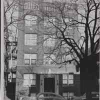 B&W photo of apartment building at unknown location in New Jersey.