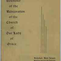 Booklet: Souvenir of the Redecoration of the Church of Our Lady of Grace. Hoboken, N.J. 1941.