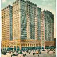 Digital image of Hudson & Manhattan R.R. postcard titled: Terminal Station Buildings, N.Y., Hudson River Tunnel System. No date, ca. 1908.