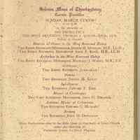          pg [3] Solemn Mass of Thanksgiving, March 10; pg [2] blank
   